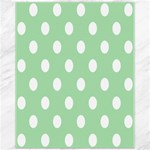 Polka Dots - White on Celadon Green Canvas 11  x 14 