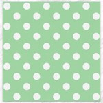 Polka Dots - White on Celadon Green Canvas 16  x 16 
