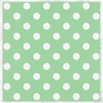 Polka Dots - White on Celadon Green Canvas 20  x 20 
