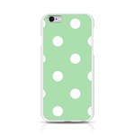 Polka Dots - White on Celadon Green Apple iPhone 6/6S Silicone Case (Transparent)