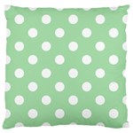 Polka Dots - White on Celadon Green Large Cushion Case (Two Sides)