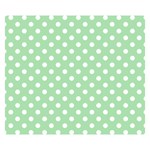 Polka Dots - White on Celadon Green Double Sided Flano Blanket (Small)
