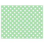 Polka Dots - White on Celadon Green Double Sided Flano Blanket (Medium)