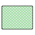 Polka Dots - White on Celadon Green Double Sided Fleece Blanket (Small) (Two Sides)