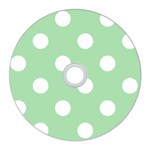 Polka Dots - White on Celadon Green CD Wall Clock