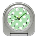 Polka Dots - White on Celadon Green Desk Alarm Clock