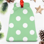 Polka Dots - White on Celadon Green Bell Ornament (Two Sides)