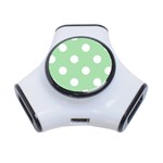 Polka Dots - White on Celadon Green Portable USB Hub (One Side)