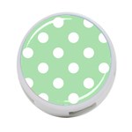 Polka Dots - White on Celadon Green 4-Port USB Hub (Two Sides)