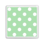 Polka Dots - White on Celadon Green Memory Card Reader with Storage (Square)