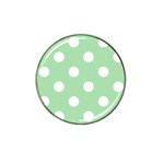 Polka Dots - White on Celadon Green Hat Clip Ball Marker