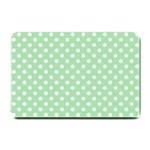 Polka Dots - White on Celadon Green Small Doormat