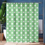 Polka Dots - White on Celadon Green Shower Curtain 60  x 72  (Medium)