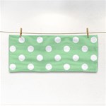 Polka Dots - White on Celadon Green Hand Towel