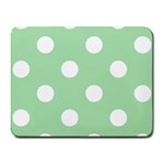 Polka Dots - White on Celadon Green Small Mousepad