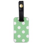 Polka Dots - White on Celadon Green Luggage Tag (One Side)