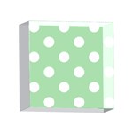 Polka Dots - White on Celadon Green 4 x 4  Acrylic Photo Block