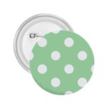 Polka Dots - White on Celadon Green 2.25  Button