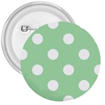 Polka Dots - White on Celadon Green 3  Button