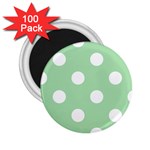 Polka Dots - White on Celadon Green 2.25  Magnet (100 pack)