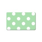 Polka Dots - White on Celadon Green Magnet (Name Card)