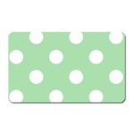 Polka Dots - White on Celadon Green Magnet (Rectangular)