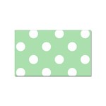 Polka Dots - White on Celadon Green Sticker Rectangular (100 pack)