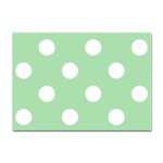 Polka Dots - White on Celadon Green Sticker A4 (10 pack)