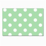 Polka Dots - White on Celadon Green Postcard 4 x 6  (Pkg of 10)