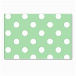 Polka Dots - White on Celadon Green Postcards 5  x 7  (Pkg of 10)