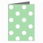 Polka Dots - White on Celadon Green Greeting Cards (Pkg of 8)