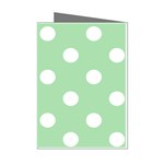 Polka Dots - White on Celadon Green Mini Greeting Cards (Pkg of 8)