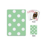 Polka Dots - White on Celadon Green Playing Cards (Mini)