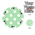 Polka Dots - White on Celadon Green Playing Cards 54 (Round)