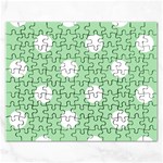 Polka Dots - White on Celadon Green Jigsaw Puzzle (Rectangular)