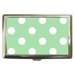 Polka Dots - White on Celadon Green Cigarette Money Case