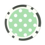 Polka Dots - White on Celadon Green Poker Chip Card Guard