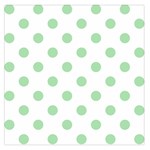 Polka Dots - Celadon Green on White Large Satin Scarf (Square)
