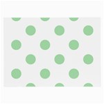 Polka Dots - Celadon Green on White Large Glasses Cloth (2 Sides)