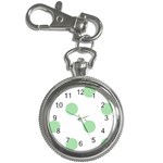 Polka Dots - Celadon Green on White Key Chain Watch