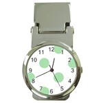 Polka Dots - Celadon Green on White Money Clip Watch