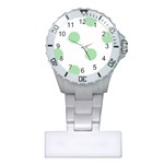 Polka Dots - Celadon Green on White Nurses Watch