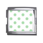 Polka Dots - Celadon Green on White Mega Link Italian Charm (18mm)