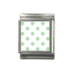 Polka Dots - Celadon Green on White Italian Charm (13mm)