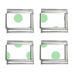Polka Dots - Celadon Green on White 9mm Italian Charm (4 pack)