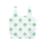 Polka Dots - Celadon Green on White Full Print Recycle Bag (S)