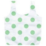 Polka Dots - Celadon Green on White Full Print Recycle Bag (XL)