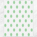 Polka Dots - Celadon Green on White Canvas 11  x 14 