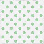 Polka Dots - Celadon Green on White Canvas 16  x 16 