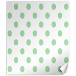 Polka Dots - Celadon Green on White Canvas 20  x 24 